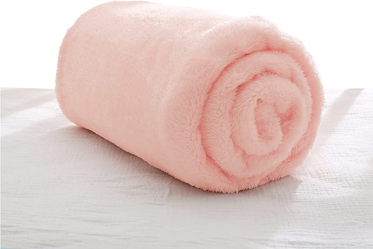 Exclusivo Mezcla Plush Baby Blanket, Soft and Warm Swaddle Throw Blanket, Infant, Newborn, Toddler and Kids Receiving Fleece Blankets for Crib Stroller (40x50 inches, Light Pink)