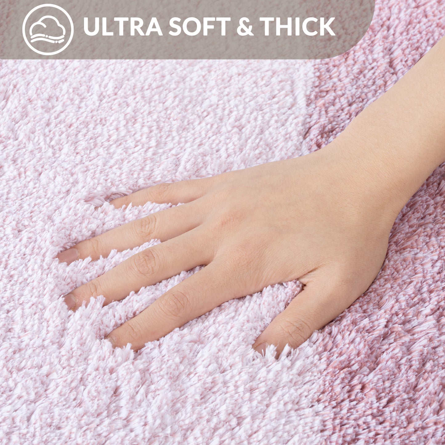 Exclusivo Mezcla Bathroom Rugs Mat 17x24, Extra Soft Non Slip Absorbent Water Microfiber Bath Rugs, Machine Washable Quick Dry Bath Mats for Bathroom Floor, Shower, Home Decor, Gradient Pink