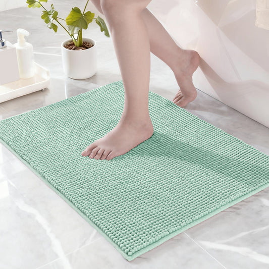 Exclusivo Mezcla Bathroom Rugs Mat 17x24, Extra Soft Absorbent Chenille Bath Rugs Mat, Quick Dry, Machine Washable Bath Mats for Bathroom Floor, Shower, Home Decor, Sage Green