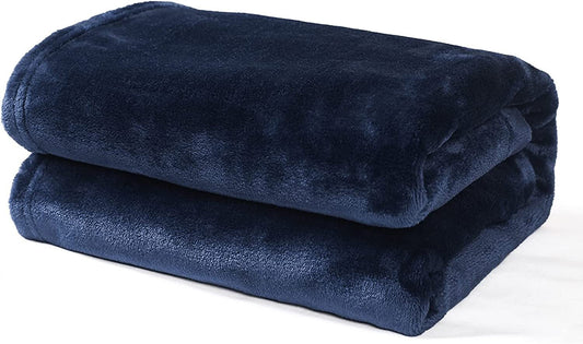 Exclusivo Mezcla Soft Lightweight Fleece Baby Blanket Throw Blanket for Boys, Girls, Toddler and Kids Nap Blankets for Crib Bedding, Nursery, and Security (40x50 inches, Navy Blue)