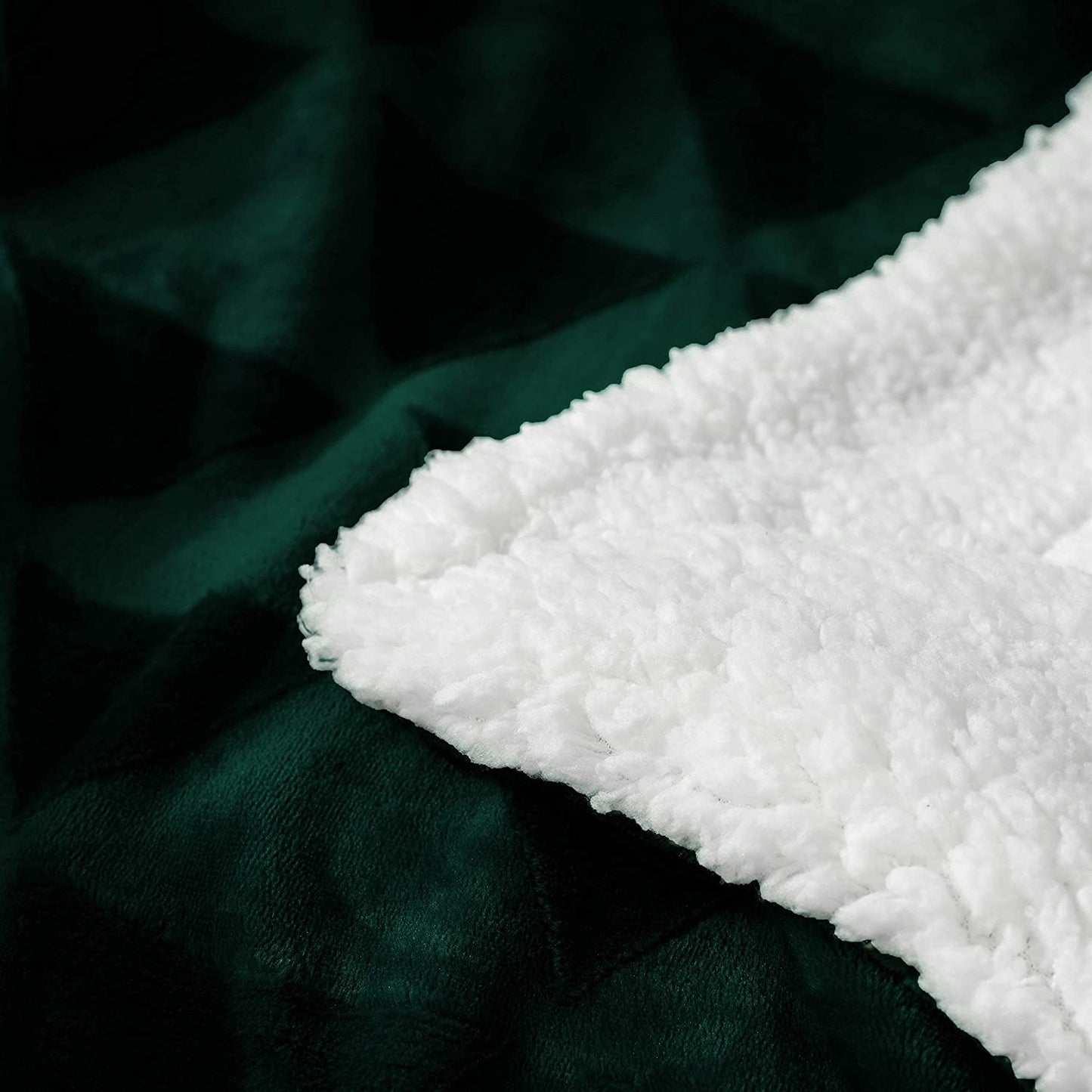 Exclusivo Mezcla 50" x 70" Large Throw Blanket, Reversible Brushed Flannel Fleece& Plush Sherpa Blanket(Forest Green)- Decorative, Lightweight, Soft and Warm