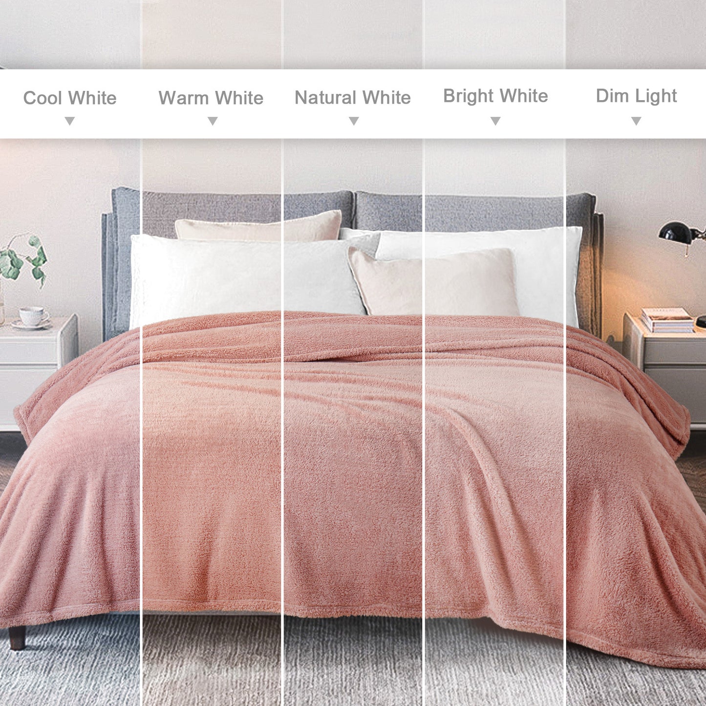 Exclusivo Mezcla Soft Fleece Throw Blanket for Couch, Super Soft Velvet Plush Bed Blanket, Fuzzy Cozy Blankets for All Seasons, 50x60 Inches, Pink Blanket