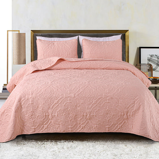 Exclusivo Mezcla King Quilt Bedding Set, Lightweight Vintage King Size Quilts with Pillow Shams, Soft Bedspreads Coverlets for All Seasons, (104"x96", Blush Pink)