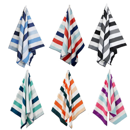 Exclusivo Mezcla Microfiber Quick Dry Beach Towel Set, Oversized Sand Free Beach Towel for Travel/ Camping/ Sports (6-Pack, 35"X70") - Super Absorbent, Compact and Lightweight