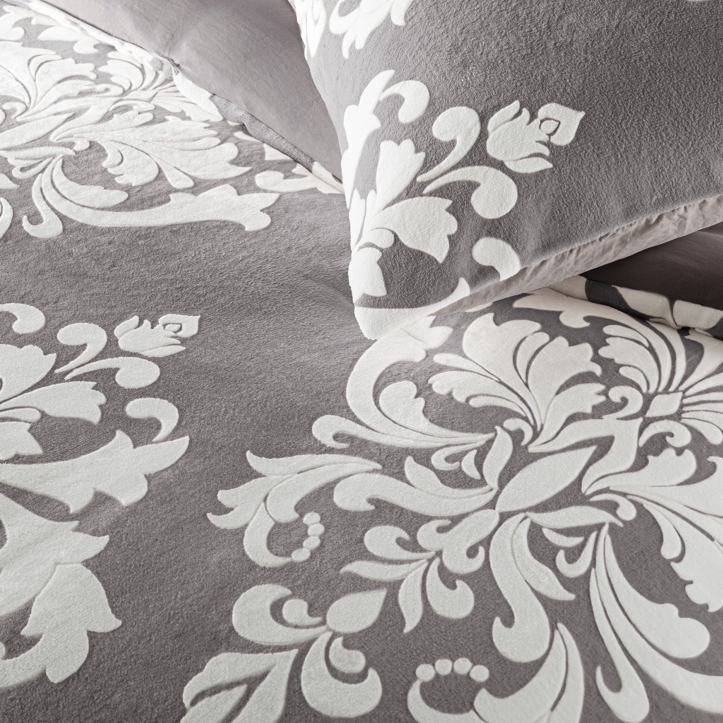 Exclusivo Mezcla Luxury Fuzzy Twin Comforter Set, 2 Pieces Boho Soft Warm Grey Comforters, Reversible Flannel Fluffy Bedding Comforter Sets for All Seasons
