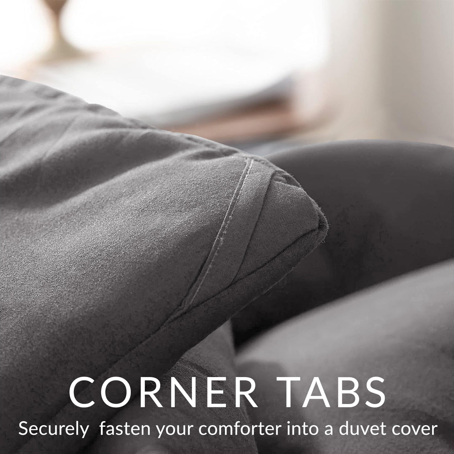 Exclusivo Mezcla King Comforter Set Dark Grey, 3-Piece Solid Comforter Duvet Insert with Corner Tabs, Lightweight Bedding Down Alternative Comforter for All Seasons