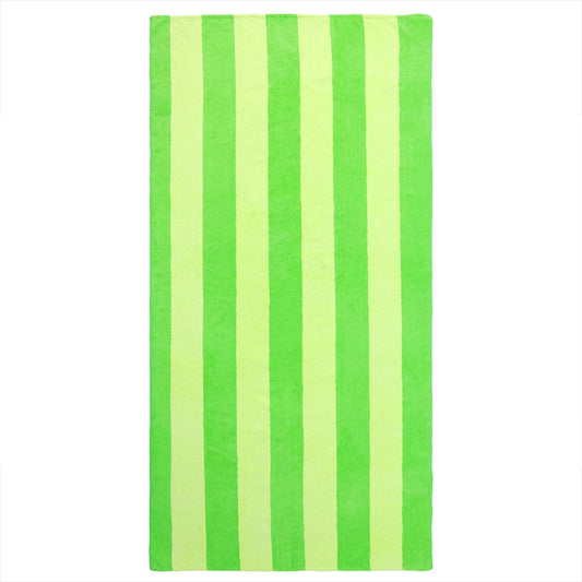 Exclusivo Mezcla Microfiber Cabana Striped Large Beach Towel for Adults (Green, 30" x 60")-Soft, Quick Dry, Absorbent, and Plush