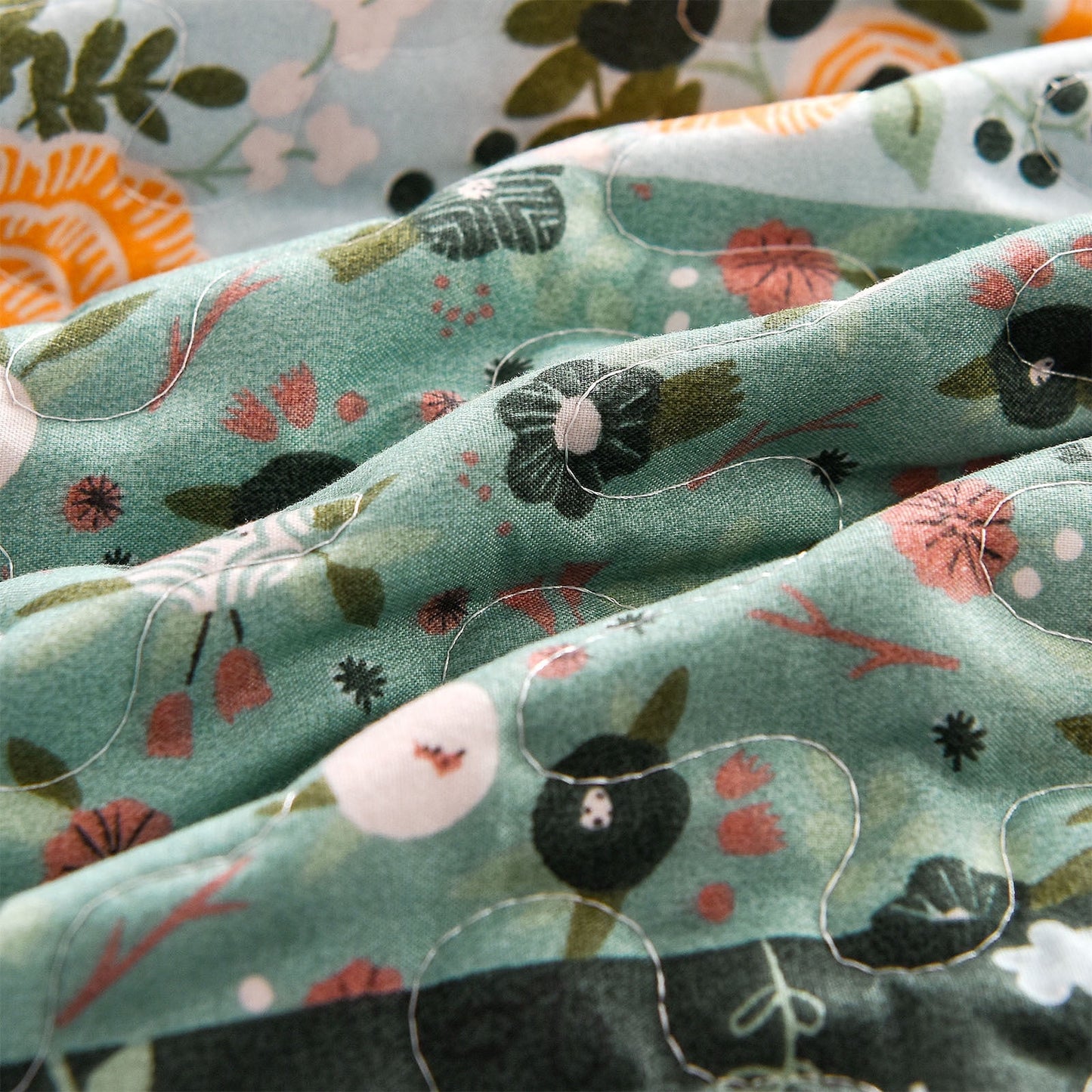 Exclusivo Mezcla Microfiber Boho Patchwork Pattern Quilted Throw Blanket for Bed, Soft and Lightweight Throw Quilt (60"x 80",Green)