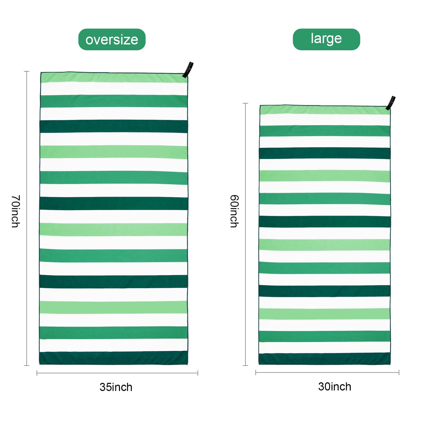 Exclusivo Mezcla 2 Pack Microfiber Quick Dry Beach Towels, Oversized Lightweight Sandfree Pool Towels for Swimming Camping Travel with Bagn (Forest Green and Dark Purple, 35x70 Inches)