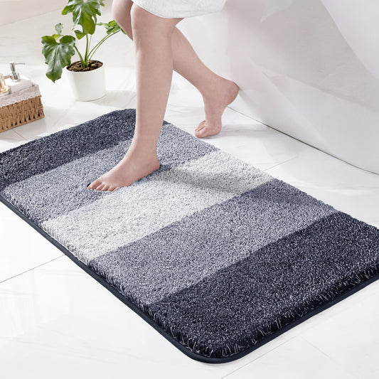 Exclusivo Mezcla Bathroom Rugs Mat 24x36, Extra Soft Non Slip Absorbent Water Microfiber Bath Rugs, Machine Washable Quick Dry Bath Mats for Bathroom Floor, Shower, Home Decor, Gradient Navy Blue