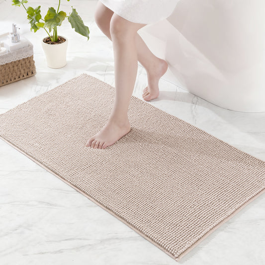 Exclusivo Mezcla Bathroom Rugs Mat 24x47, Extra Soft Absorbent Chenille Bath Rugs Mat, Quick Dry, Machine Washable Bath Mats for Bathroom Floor, Shower, Home Decor, Camel