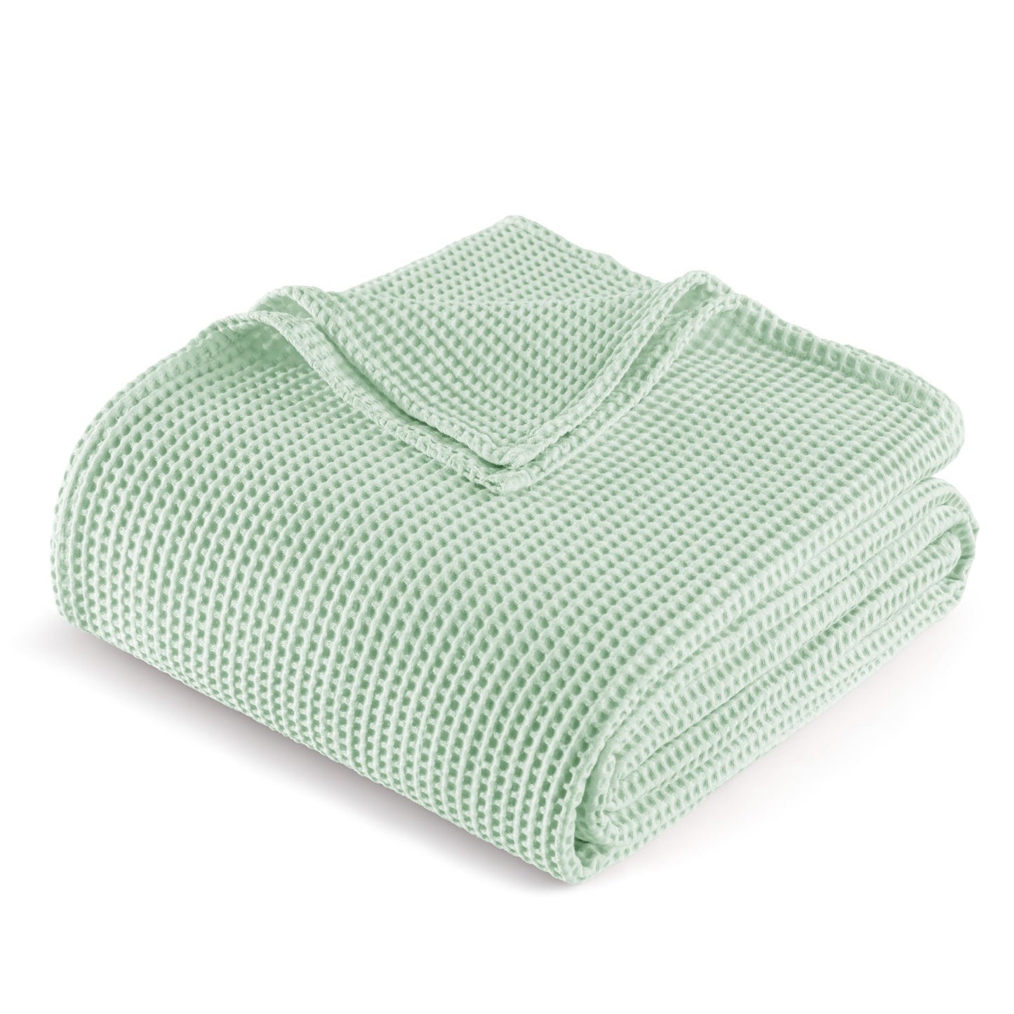 Exclusivo Mezcla 100% Cotton Waffle Weave Throw Blanket, Soft, Lightweight and Breathable Muslin Gauze Blanket for Couch, Sofa, All Season, 50"x70", Sage Green