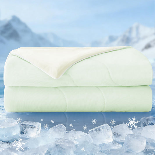 Exclusivo Mezcla Cooling Comforters Queen Size Sage Green, Lightweight Summer Blanket for Hot Sleepers, Soft Breathable Cool Bedding Duvet for Night Sweats, 90"x90"