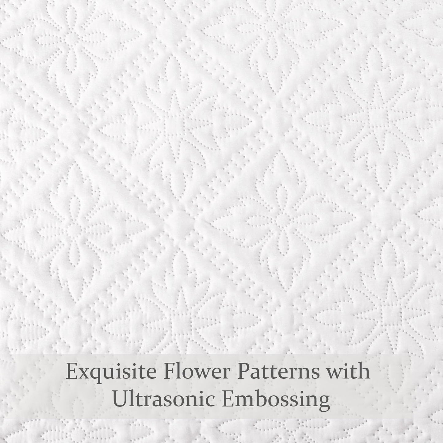 Exclusivo Mezcla California King Quilt Bedding Set, Lightweight Soft Bedspreads Coverlets with 2 Pillow Shams, Modern White Oversized Quilts King Size for All Seasons