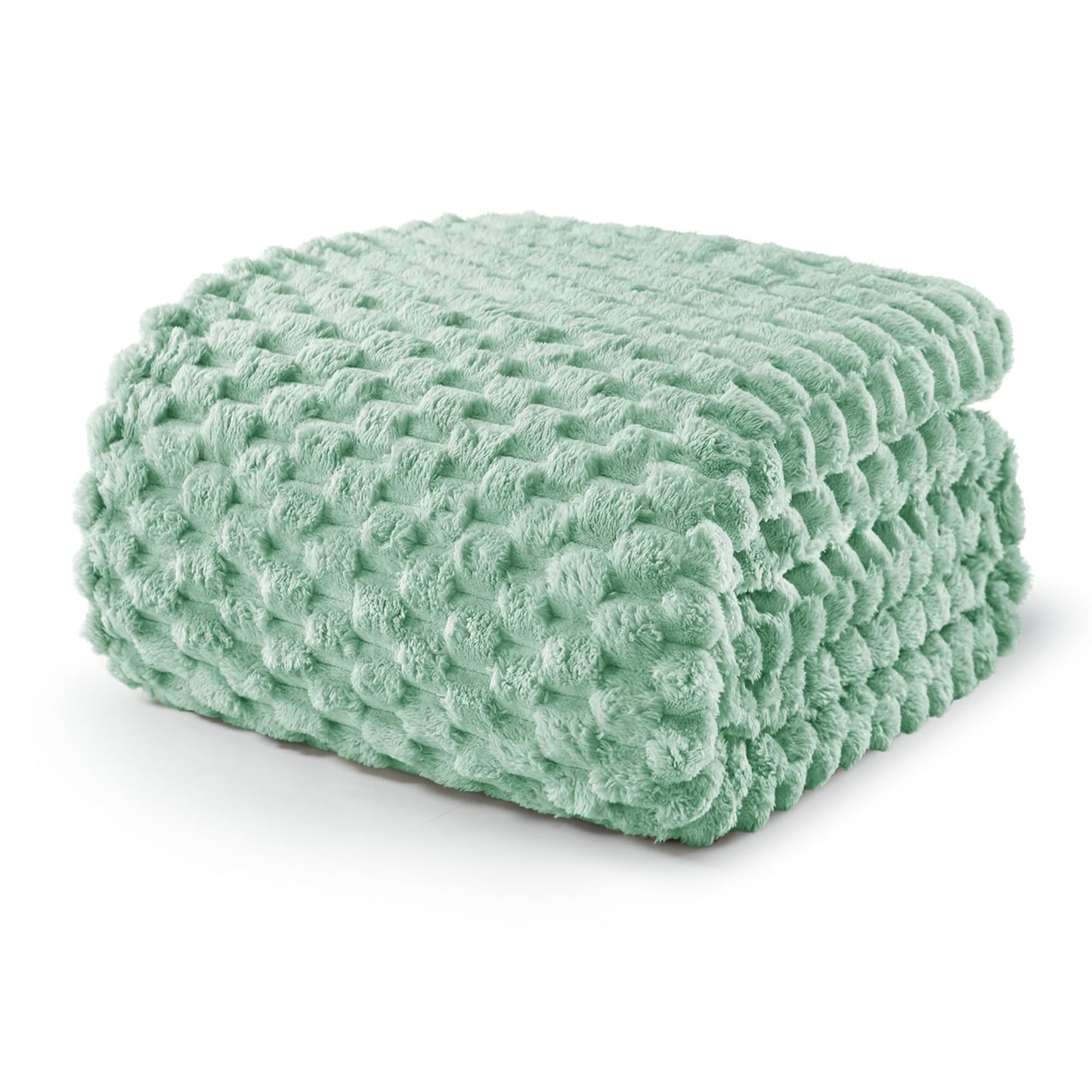 Exclusivo Mezcla Fleece Queen Blanket for Bed, Extra Large Fuzzy Sage Green Bed Blankets, Soft Cozy Plush Sofa Throws for All Seasons, 90x90 Inches