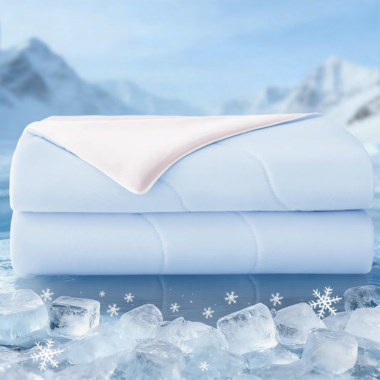 Exclusivo Mezcla Cooling Comforter California King Size Light Blue, Lightweight Summer Blanket for Hot Sleepers, Soft Breathable Cool Bedding Duvet for Night Sweats, 108"x90"