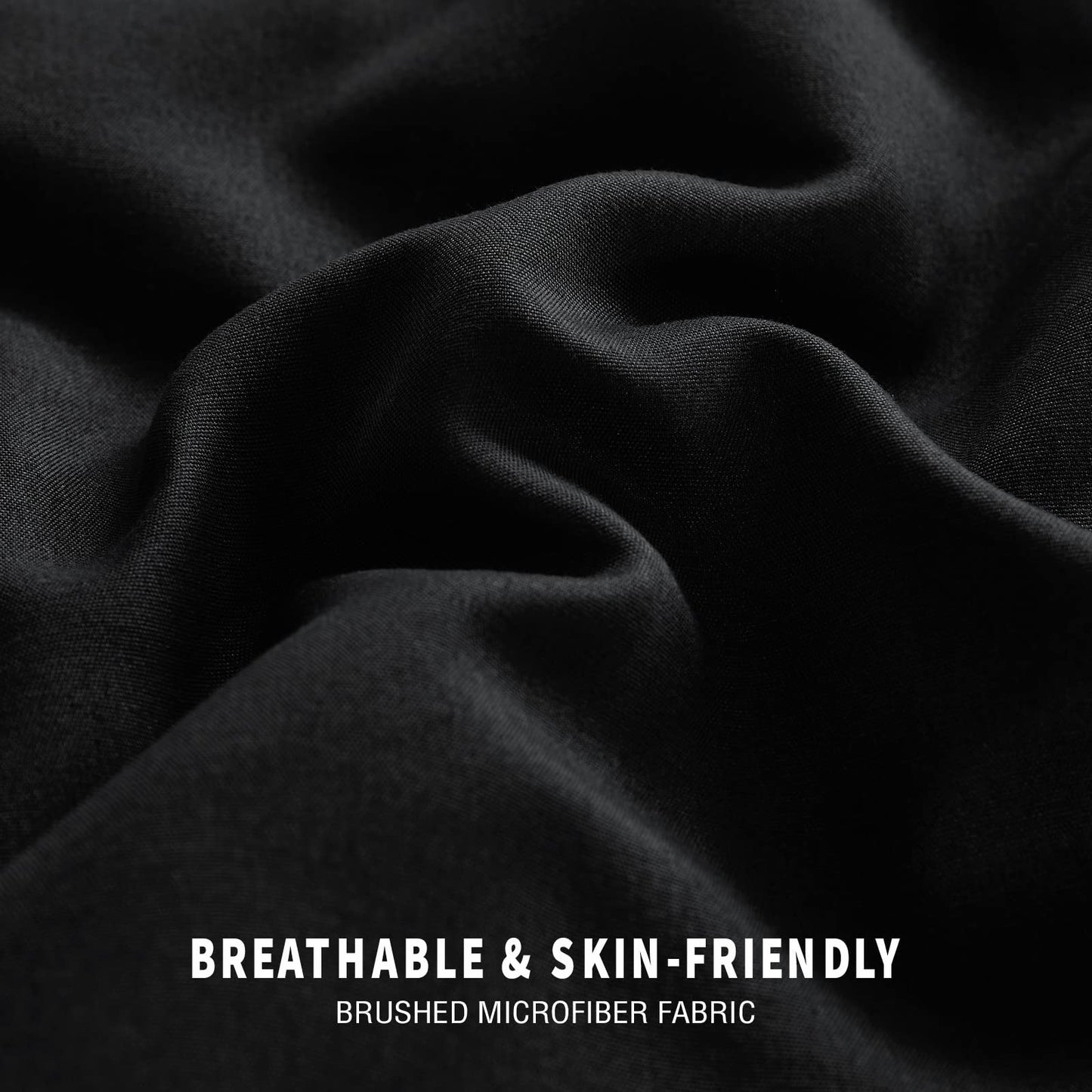Exclusivo Mezcla Lightweight Reversible 3-Piece Comforter Set All Seasons, Down Alternative Comforter with 2 Pillow Shams, Queen Size, Black