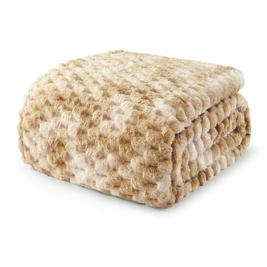 Exclusivo Mezcla Fleece Twin Blanket for Bed, Extra Large Fuzzy Tie-dye Camel Bed Blankets, Soft Cozy Plush Sofa Throws for All Seasons, 90x66 Inches