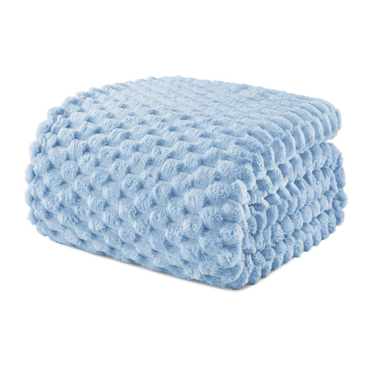 Exclusivo Mezcla Fleece King Blanket for Bed, Extra Large Fuzzy Stone Blue Bed Blankets, Soft Cozy Plush Sofa Throws for All Seasons, 90x104 Inches