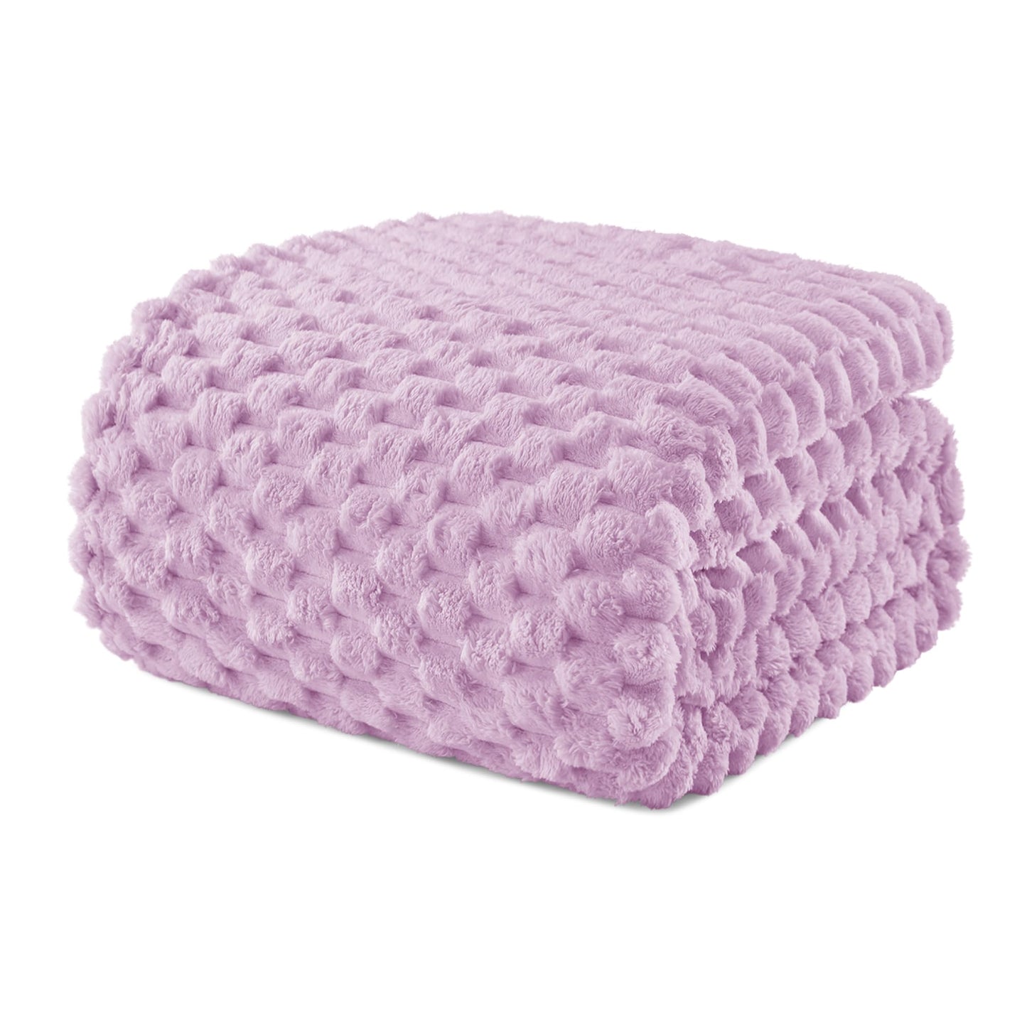 Exclusivo Mezcla Fleece Queen Blanket for Bed, Extra Large Fuzzy Lilac Purple Bed Blankets, Soft Cozy Plush Sofa Throws for All Seasons, 90x90 Inches