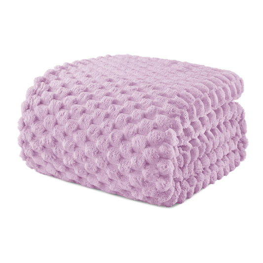 Exclusivo Mezcla Fleece King Blanket for Bed, Extra Large Fuzzy Lilac Purple Bed Blankets, Soft Cozy Plush Sofa Throws for All Seasons, 90x104 Inches