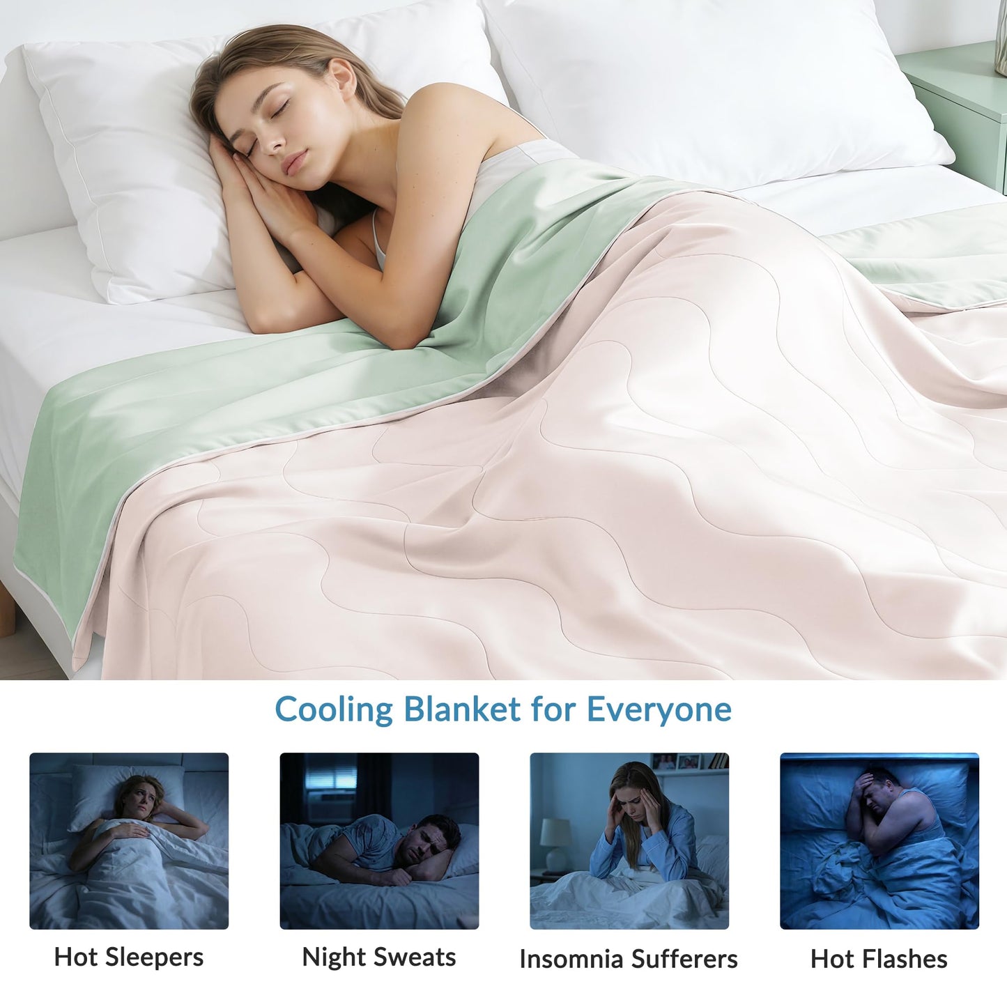 Exclusivo Mezcla Cooling Comforter California King Size Blush Pink, Lightweight Summer Blanket for Hot Sleepers, Soft Breathable Cool Bedding Duvet for Night Sweats, 108"x90"