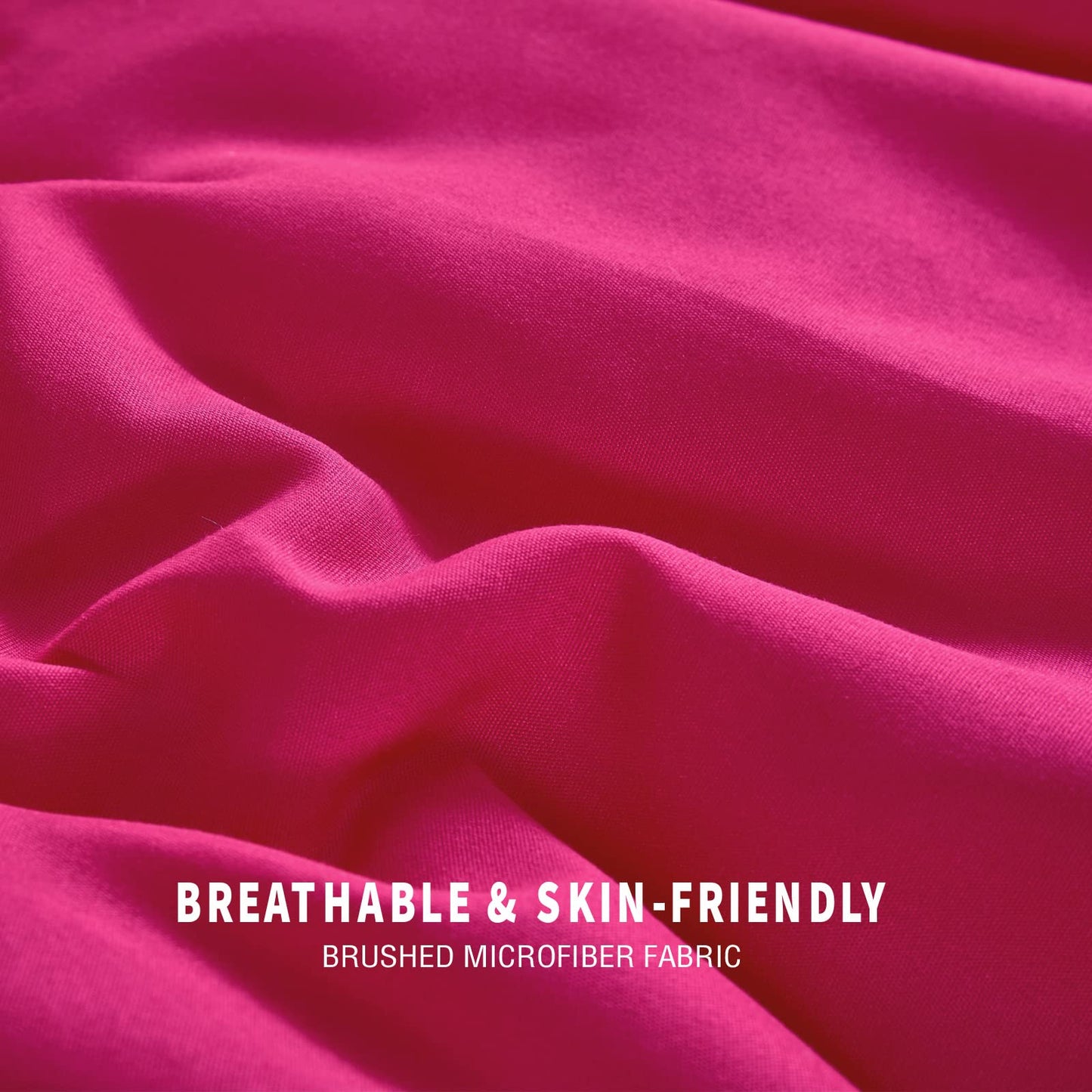 Exclusivo Mezcla Lightweight Reversible 3-Piece Comforter Set All Seasons, Down Alternative Comforter with 2 Pillow Shams, Full Size, Hot Pink/Blush Pink