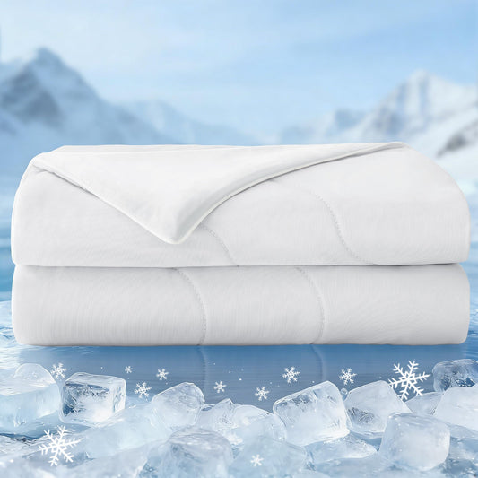 Exclusivo Mezcla Cooling Comforter Twin Size Light Grey, Lightweight Summer Blanket for Hot Sleepers, Soft Breathable Cool Bedding Duvet for Night Sweats, 68"x88"