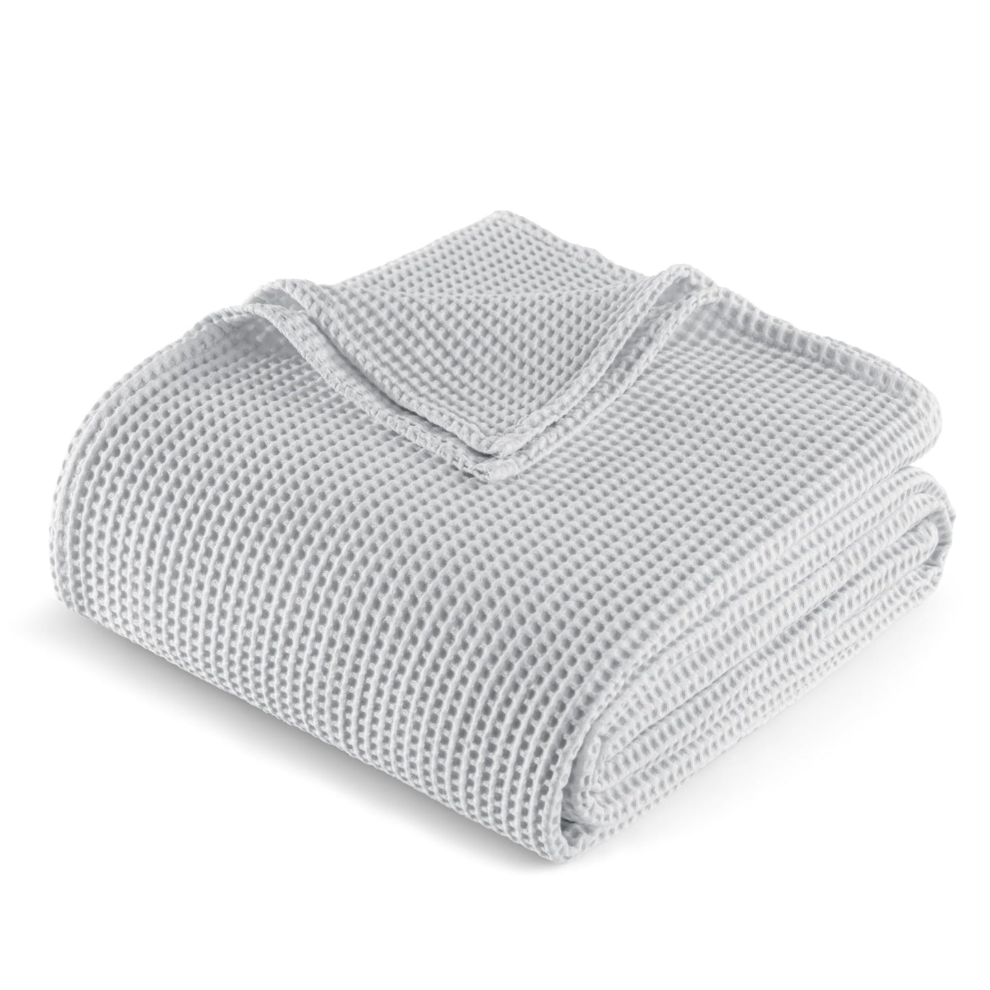 Exclusivo Mezcla 100% Cotton Waffle Weave Throw Blanket, Soft, Lightweight and Breathable Muslin Gauze Blanket for Couch, Sofa, All Season, 50"x70", Light Grey