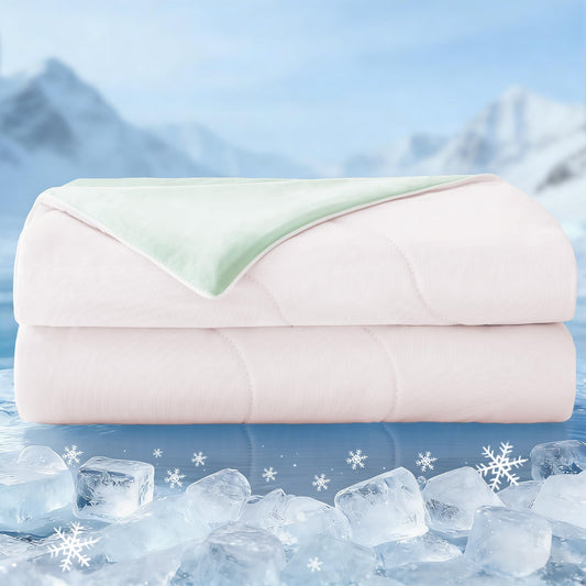 Exclusivo Mezcla Cooling Comforter California King Size Blush Pink, Lightweight Summer Blanket for Hot Sleepers, Soft Breathable Cool Bedding Duvet for Night Sweats, 108"x90"