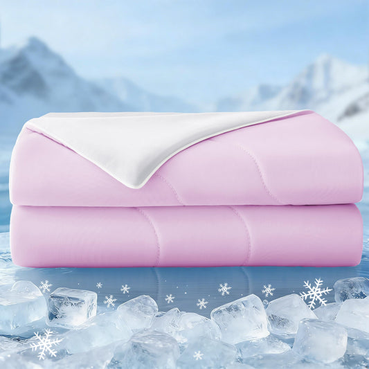 Exclusivo Mezcla Cooling Comforter King Size Lilac, Lightweight Summer Blanket for Hot Sleepers, Soft Breathable Cool Bedding Duvet for Night Sweats, 104"x90"