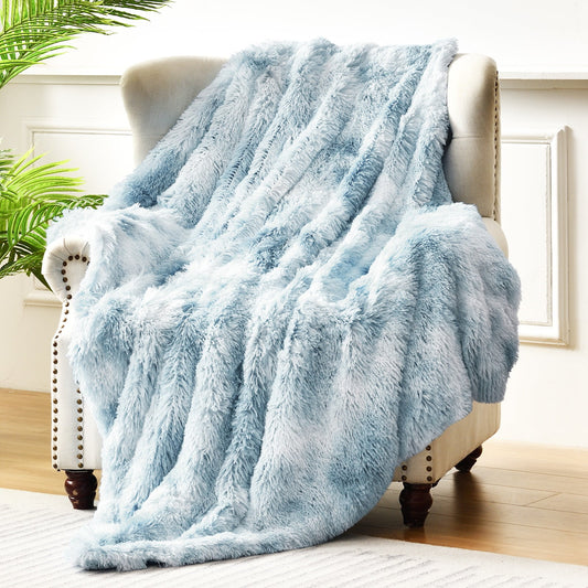 Exclusivo Mezcla Ultra Soft Throw Blanket, Large Flannel Fleece Blanket for Couch/Bed/Sofa (Dusty Blue, 50 x 60 Inches) - Cozy, Warm and Lightweight