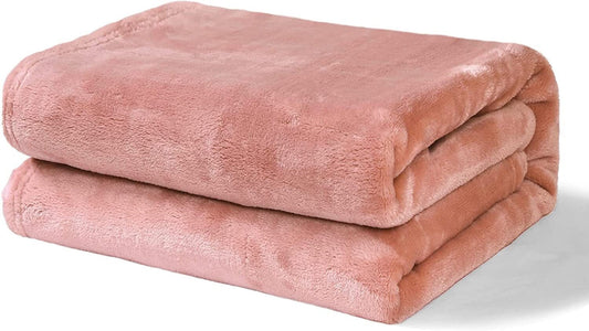Exclusivo Mezcla Soft Lightweight Fleece Baby Blanket Throw Blanket for Boys, Girls, Toddler and Kids Nap Blankets for Crib Bedding, Nursery, and Security (40x50 inches, Dusty Pink)