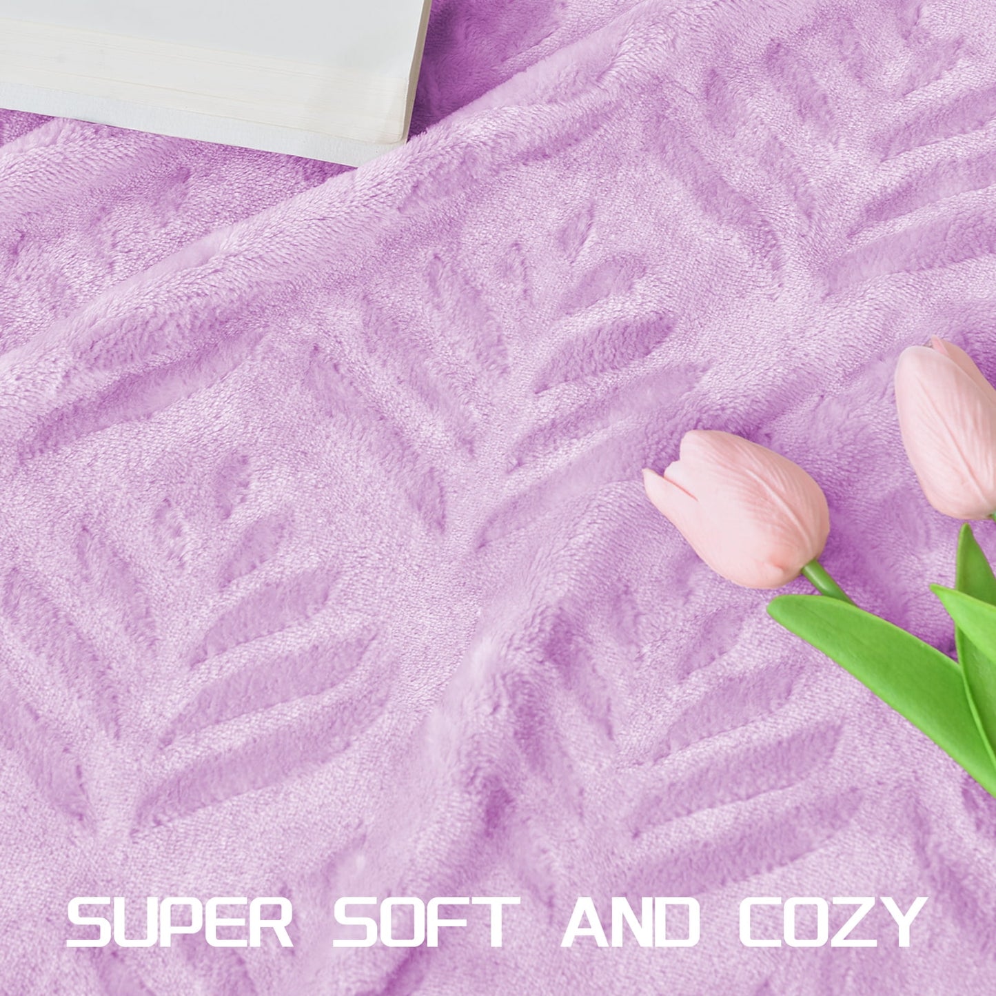 Exclusivo Mezcla King size Fleece Blanket for Bed, Super Soft and Warm Lilac Purple Blankets for All Seasons, Plush Fuzzy and Thick Flannel Fleece Bed Blanket, 90x104 Inch
