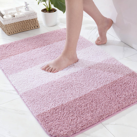 Exclusivo Mezcla Bathroom Rugs Mat 24x36, Extra Soft Non Slip Absorbent Water Microfiber Bath Rugs, Machine Washable Quick Dry Bath Mats for Bathroom Floor, Shower, Home Decor, Gradient Pink
