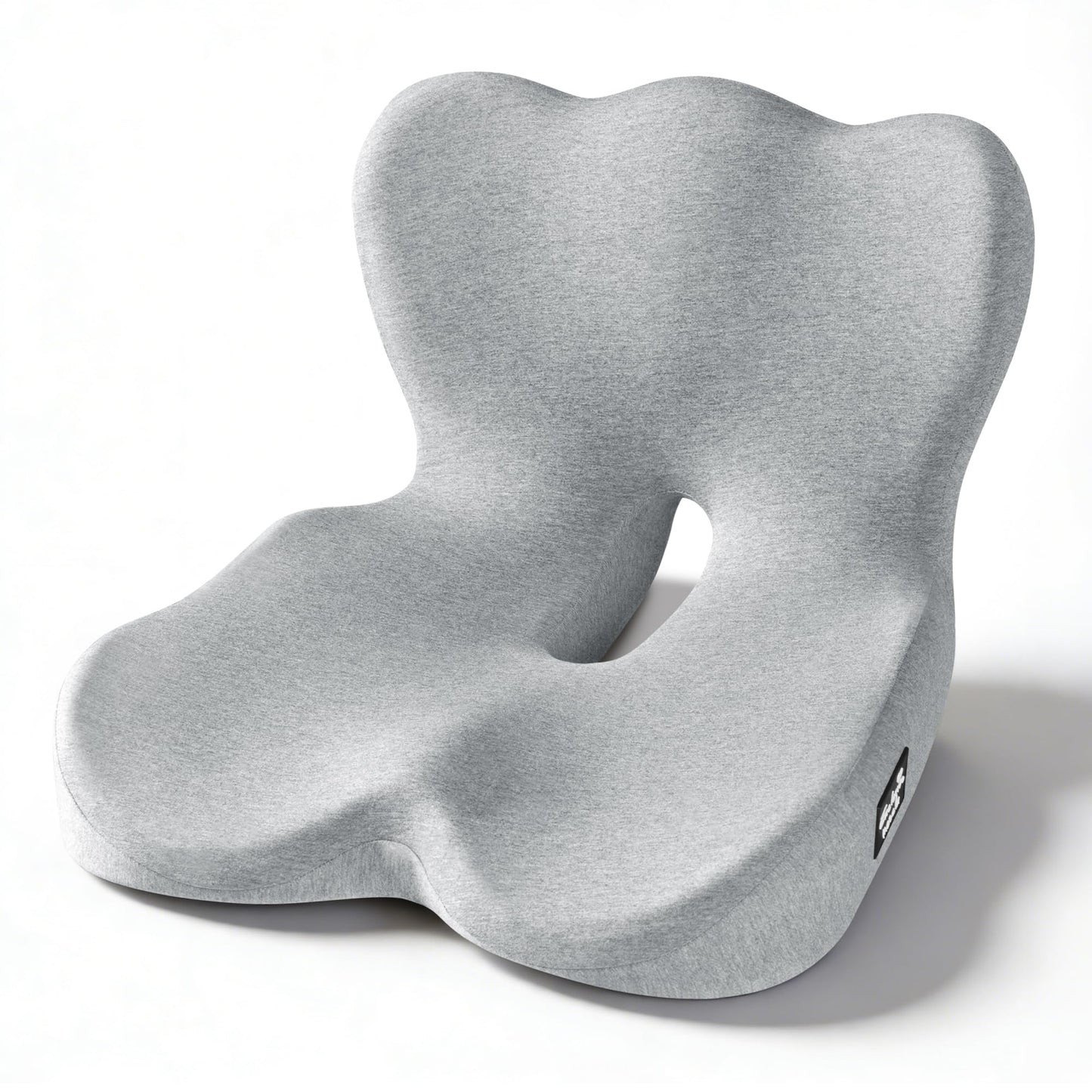 Exclusivo Mezcla Memory Foam Seat Cushion, Ergonomic Tailbone Pain Relief Cushions, Non-Slip Seat Pad for Office Chair and Car Seat, Light Grey