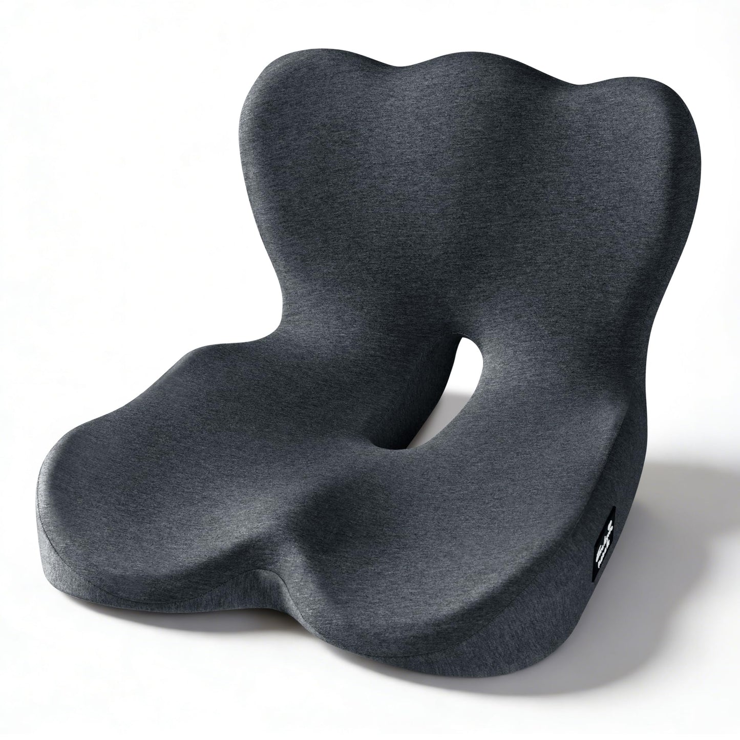 Exclusivo Mezcla Memory Foam Seat Cushion, Ergonomic Tailbone Pain Relief Cushions, Non-Slip Seat Pad for Office Chair and Car Seat, Black