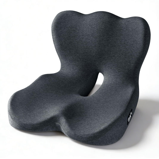 Exclusivo Mezcla Memory Foam Seat Cushion, Ergonomic Tailbone Pain Relief Cushions, Non-Slip Seat Pad for Office Chair and Car Seat, Black