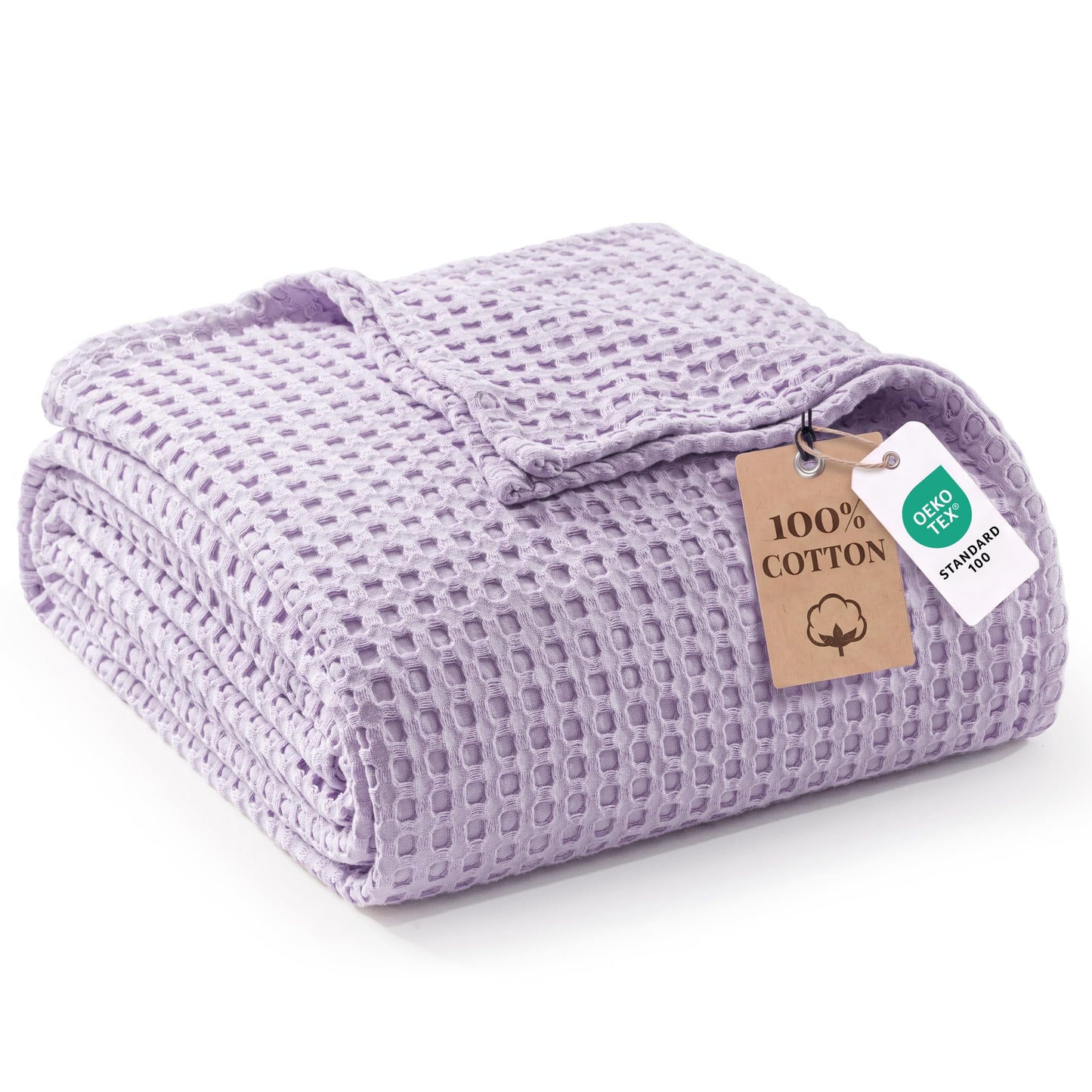 Exclusivo Mezcla 100% Cotton Twin Size Blanket, Lightweight Gauze Blankets for Sofa(60"x80", Light Purple)