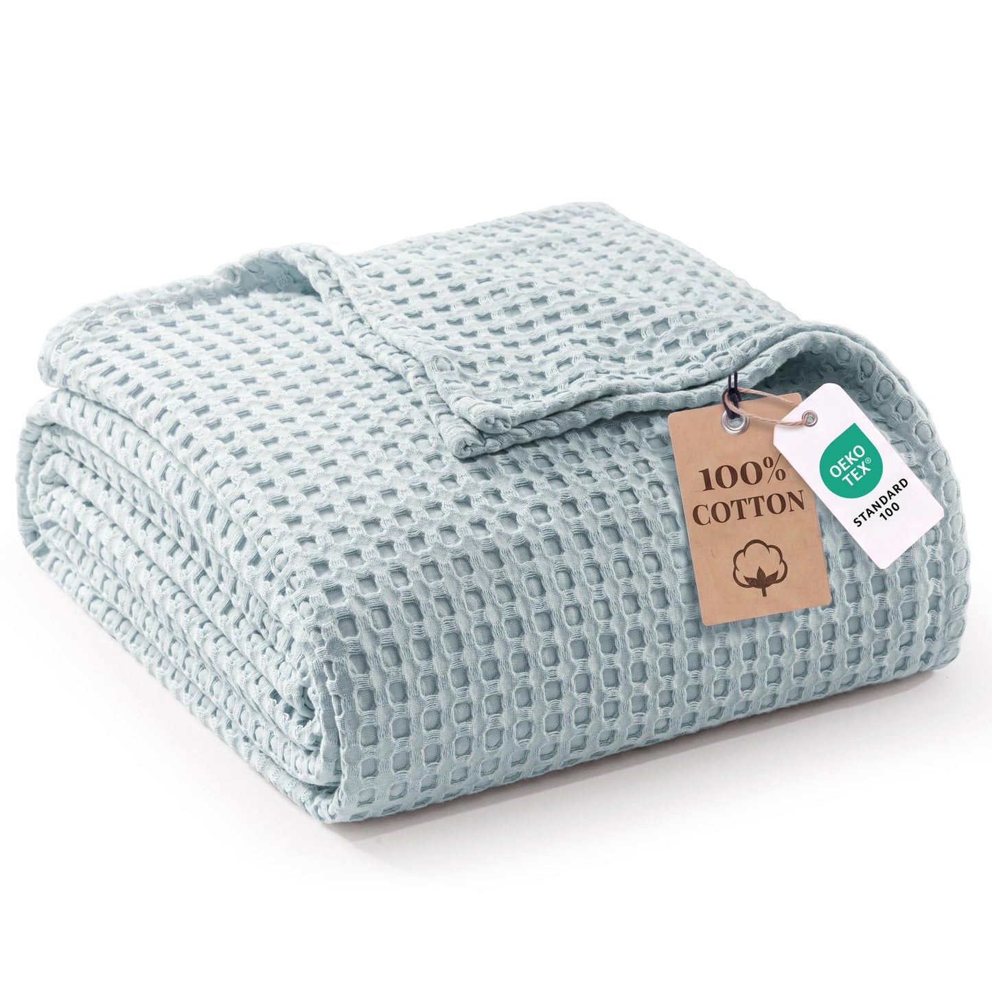 Exclusivo Mezcla 100% Cotton Twin Size Blanket, Lightweight Gauze Blankets for Sofa(60"x80", Light Blue)