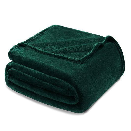 Exclusivo Mezcla Fleece Blanket Cal King Size for Bed, Super Soft and Warm, All Season, Cozy, Plush, Lightweight, 120x120 Inches, Forest Green