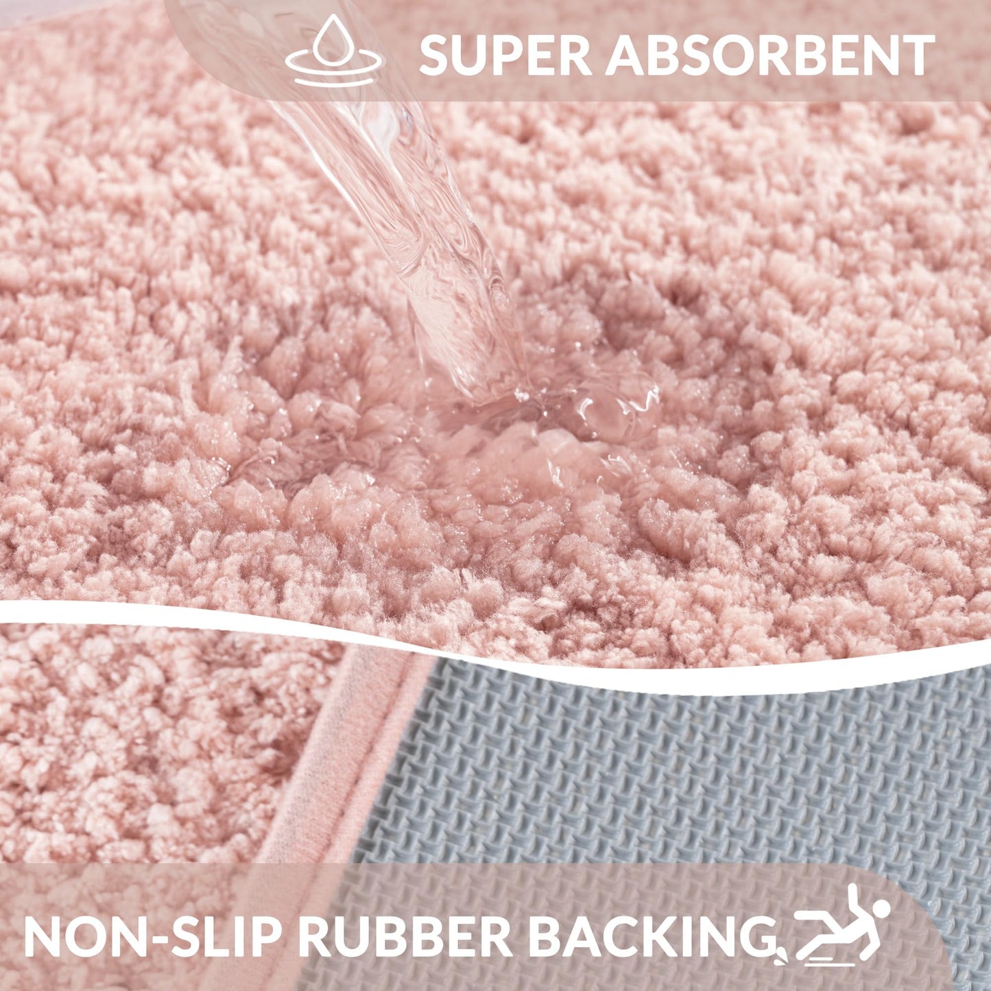 Exclusivo Mezcla Bathroom Rugs Mat 24x36, Extra Soft Non Slip Absorbent Water Microfiber Bath Rugs, Machine Washable Quick Dry Bath Mats for Bathroom Floor, Shower, Home Decor, Solid Pink