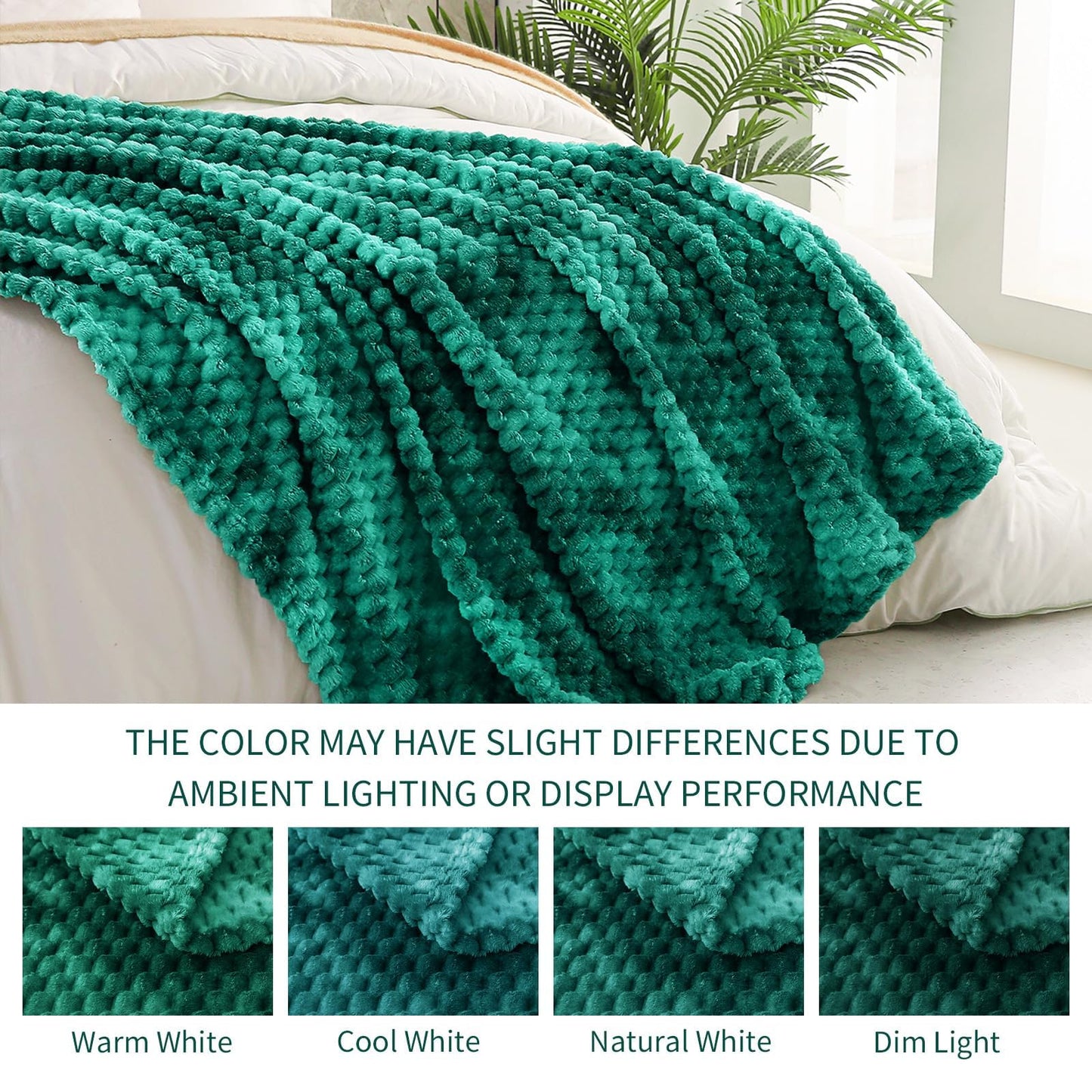 Exclusivo Mezcla Fleece Twin Blanket for Bed, Extra Large Fuzzy Tie-dye Teal Bed Blankets, Soft Cozy Plush Sofa Throws for All Seasons, 90x66 Inches
