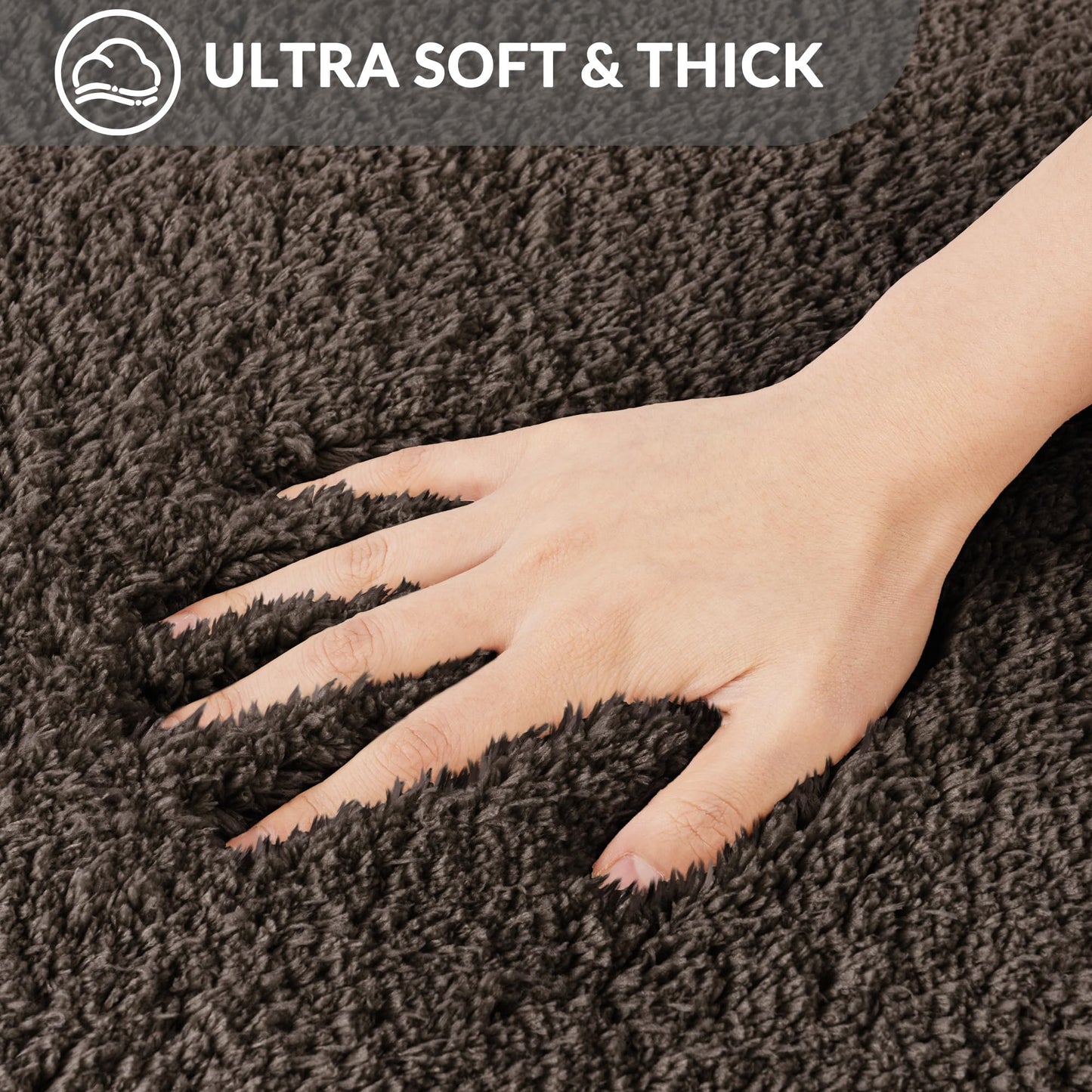 Exclusivo Mezcla Bathroom Rugs Mat 24x70, Extra Soft Non Slip Absorbent Water Microfiber Bath Rugs, Machine Washable Quick Dry Bath Mats for Bathroom Floor, Shower, Home Decor, Solid Coffee
