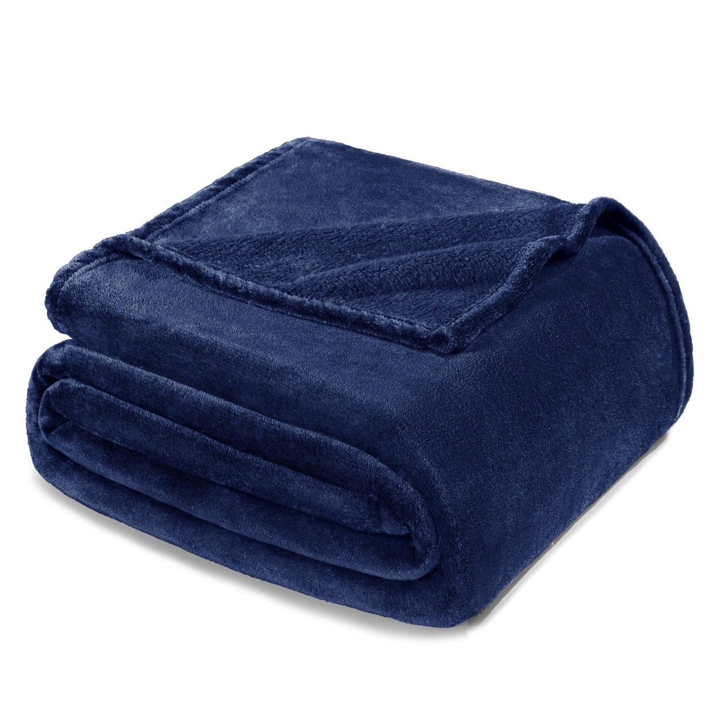 Exclusivo Mezcla Fleece Blanket Cal King Size for Bed, Super Soft and Warm, All Season, Cozy, Plush, Lightweight, 120x120 Inches, Navy Blue