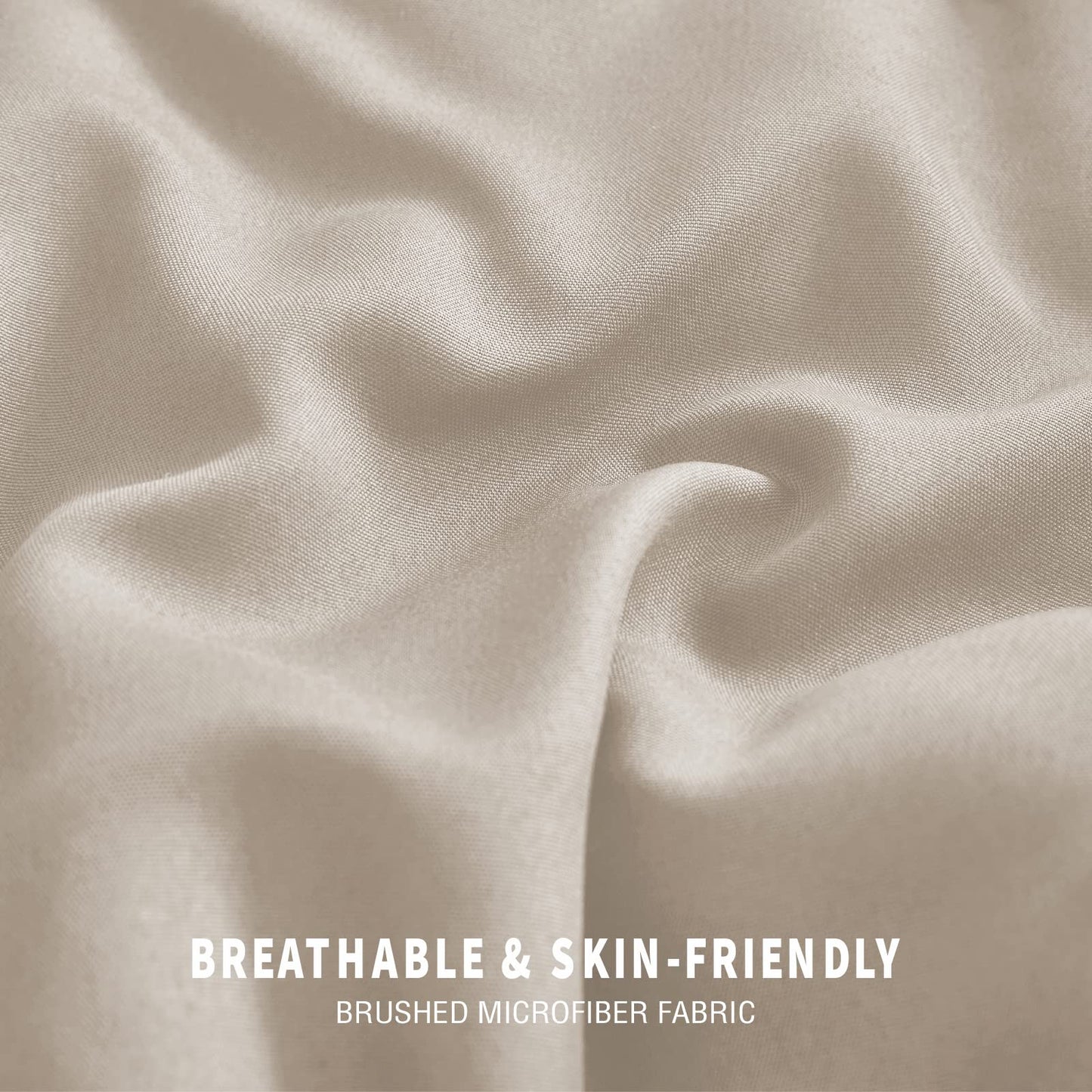 Exclusivo Mezcla Lightweight Reversible 3-Piece Comforter Set All Seasons, Down Alternative Comforter with 2 Pillow Shams, Oversized Queen Size, Beige/White