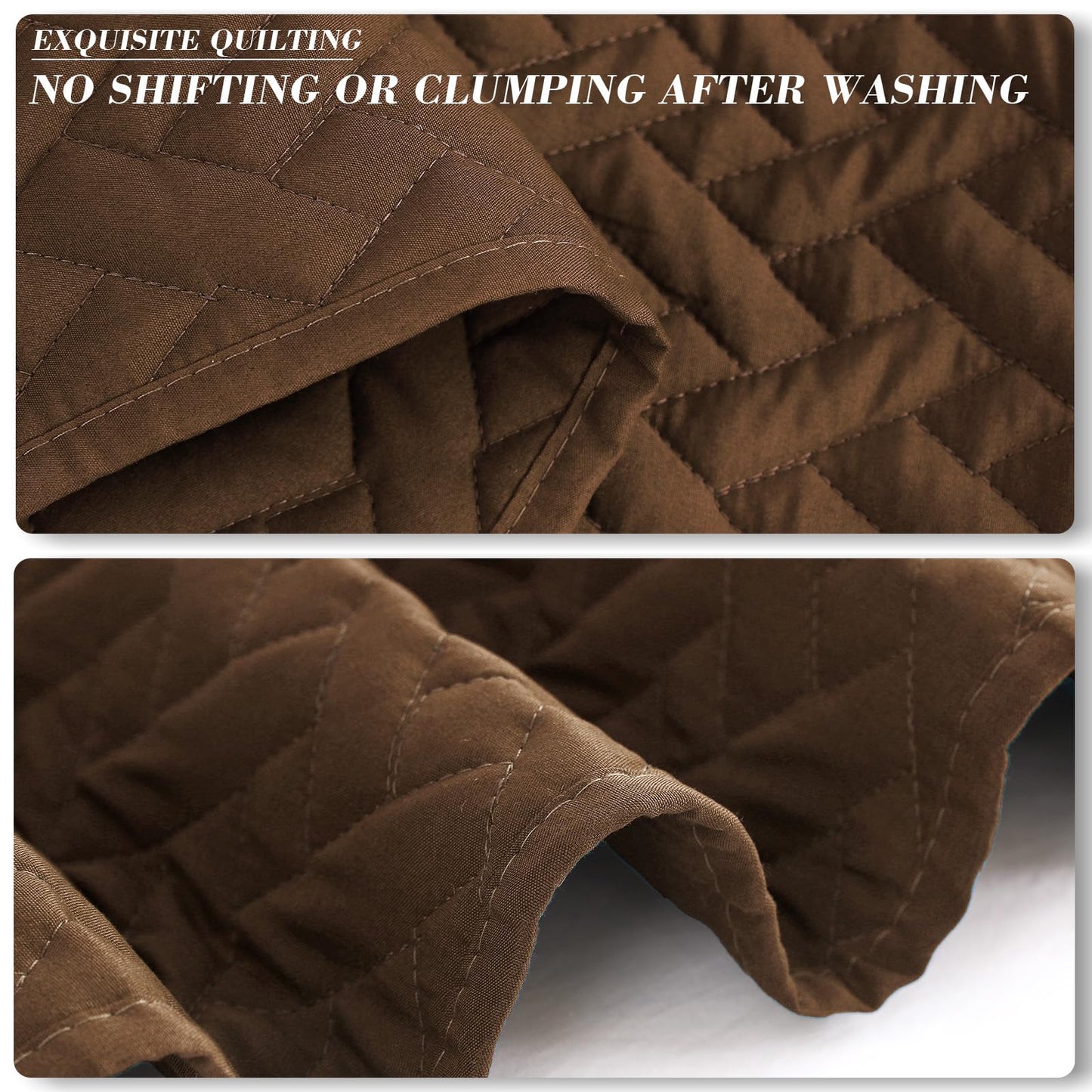 Exclusivo Mezcla 3-Piece Queen Size Quilt Set with Pillow Shams, Basket Quilted Bedspread/Coverlet/Bed Cover(96x90 Inches, Brown) -Soft, Lightweight and Reversible