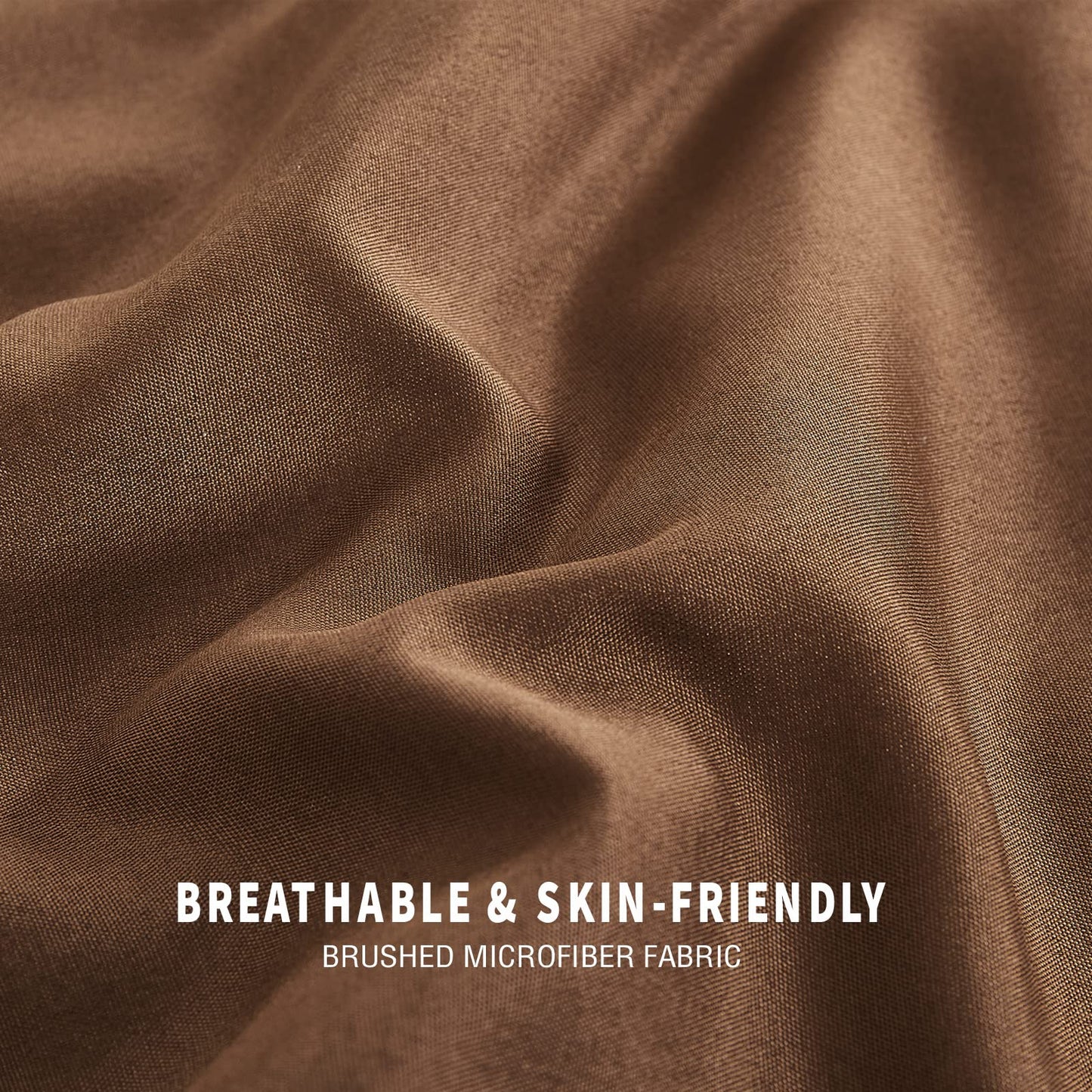 Exclusivo Mezcla Lightweight Reversible 3-Piece Comforter Set All Seasons, Down Alternative Comforter with 2 Pillow Shams, Oversized Queen Size, Brown/ Khaki