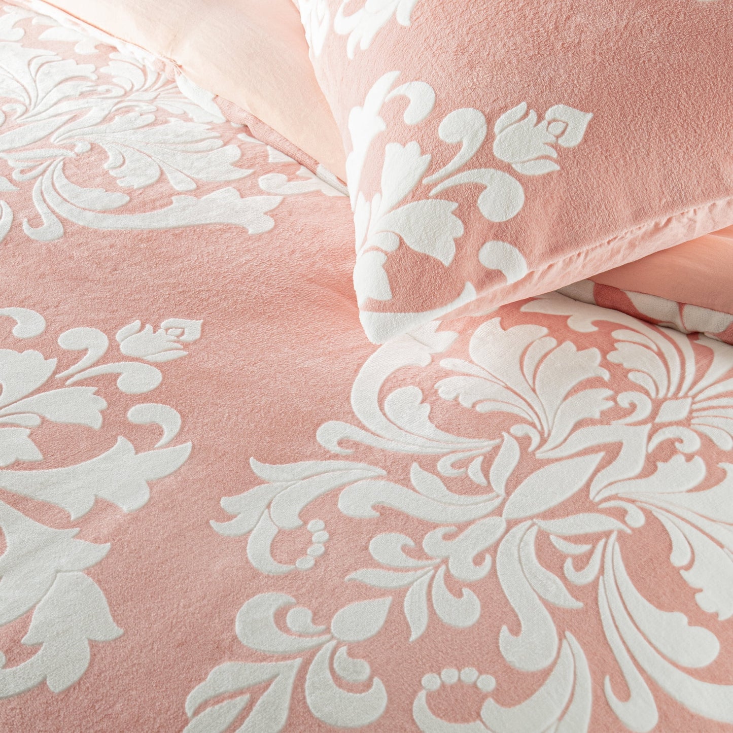 Exclusivo Mezcla Luxury Fuzzy Twin Comforter Set, 2 Pieces Boho Soft Warm Pink Comforters, Reversible Flannel Fluffy Bedding Comforter Sets for All Seasons