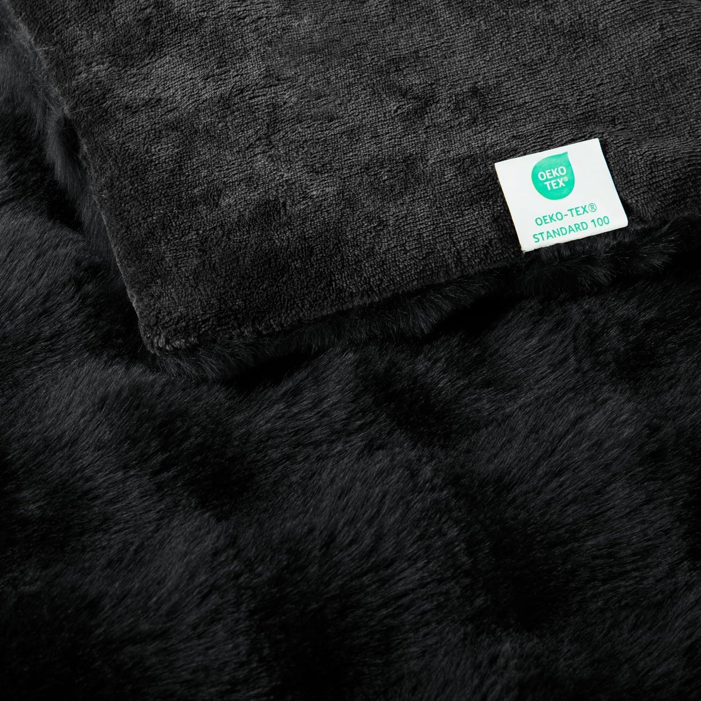 Exclusivo Mezcla Faux Fur Twin Size Blanket for Bed, Luxury Reversible 3D Rabbit Bubble Fuzzy Thick Sherpa Blankets for Winter, Plush Fleece Warm Cozy Bed Throw, 60x80 Inches, Black